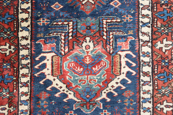 3'x16' Antique North-West Persian Runner Rug | Geometric Design