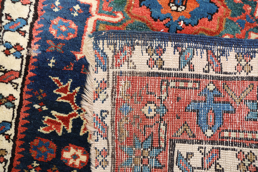3'x16' Antique North-West Persian Runner Rug | Geometric Design