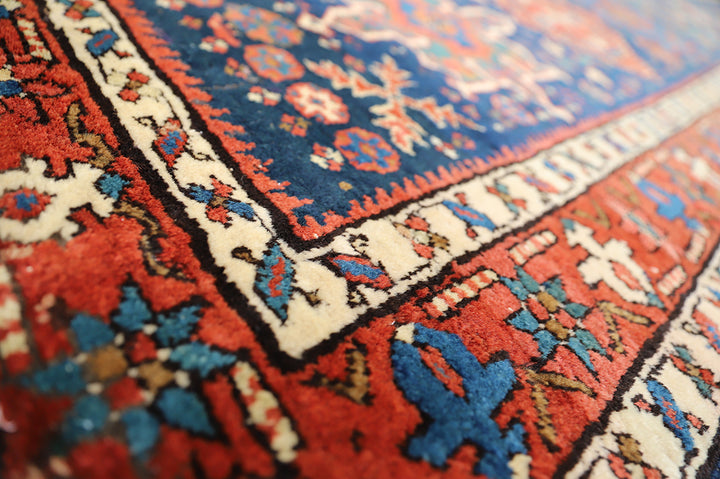 3'x16' Antique North-West Persian Runner Rug | Geometric Design