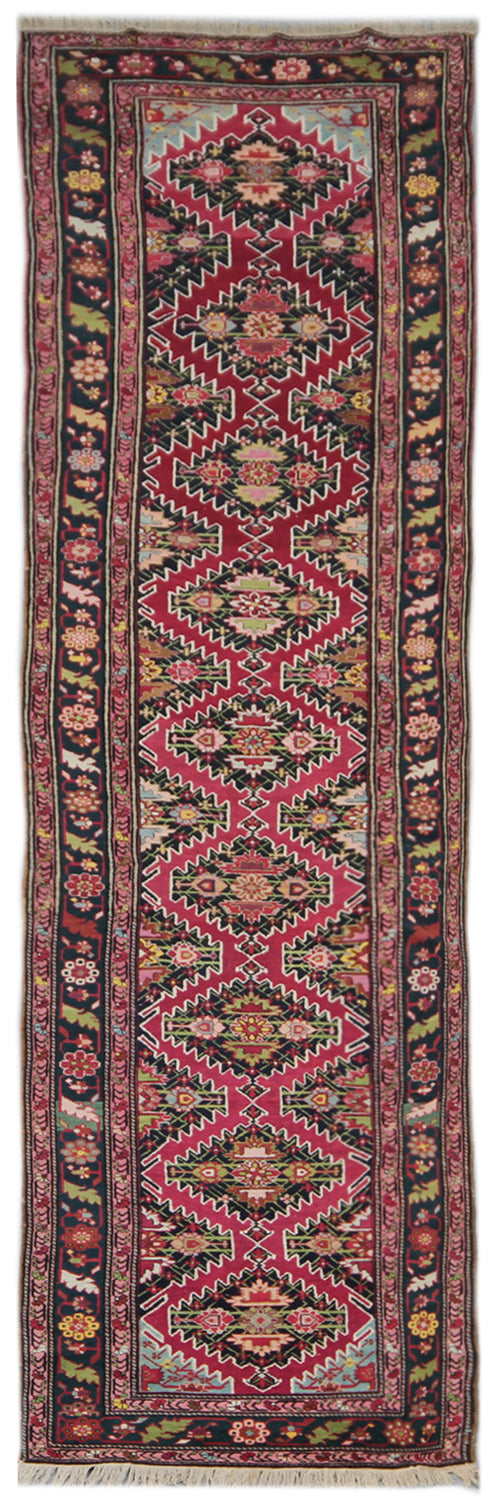 19'x3' Antique Semi-antique Persian Runner Rug