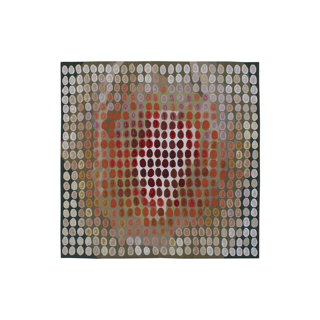 6'x6' Modern Aubusson Square Small Rug