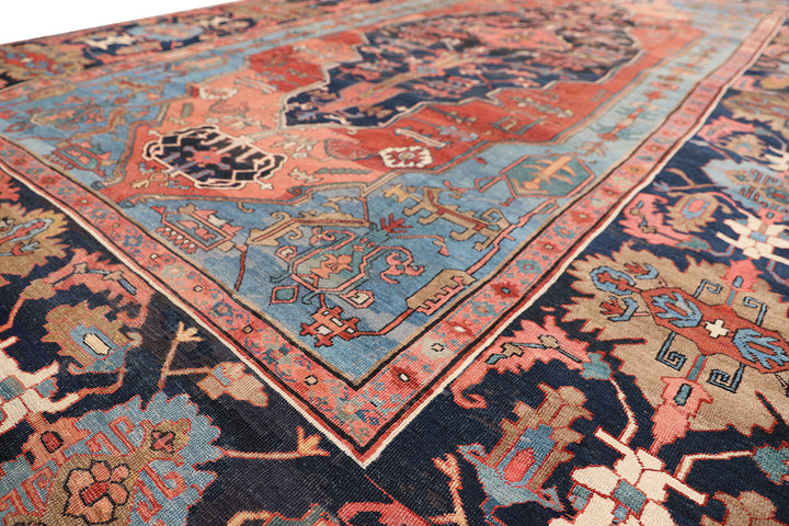 11'x18' Antique Persian Rug | Large Heriz Serapi Wool Rug