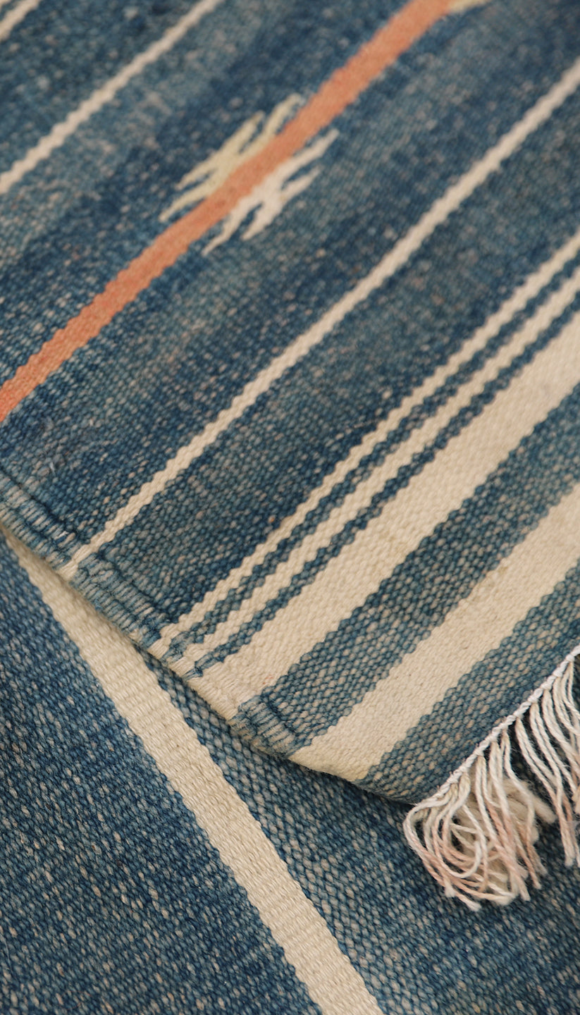 Vintage Indian Agra Durie | Handwoven 100% Cotton Carpet (c.1920s)