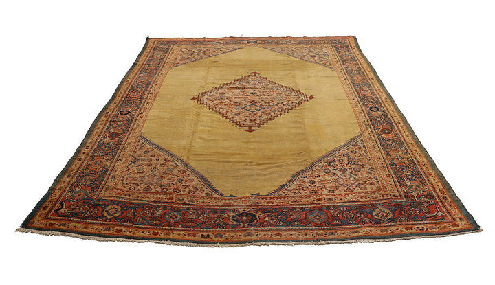 10'x12' Antique Persian Sultanabad Rug | Gold Medallion | Luxury