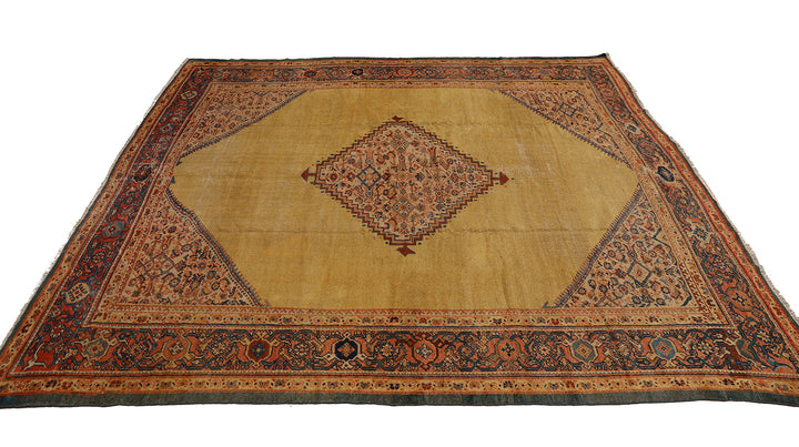 10'x12' Antique Persian Sultanabad Rug | Gold Medallion | Luxury