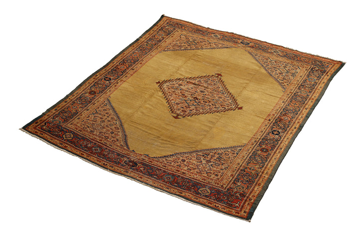 10'x12' Antique Persian Sultanabad Rug | Gold Medallion | Luxury