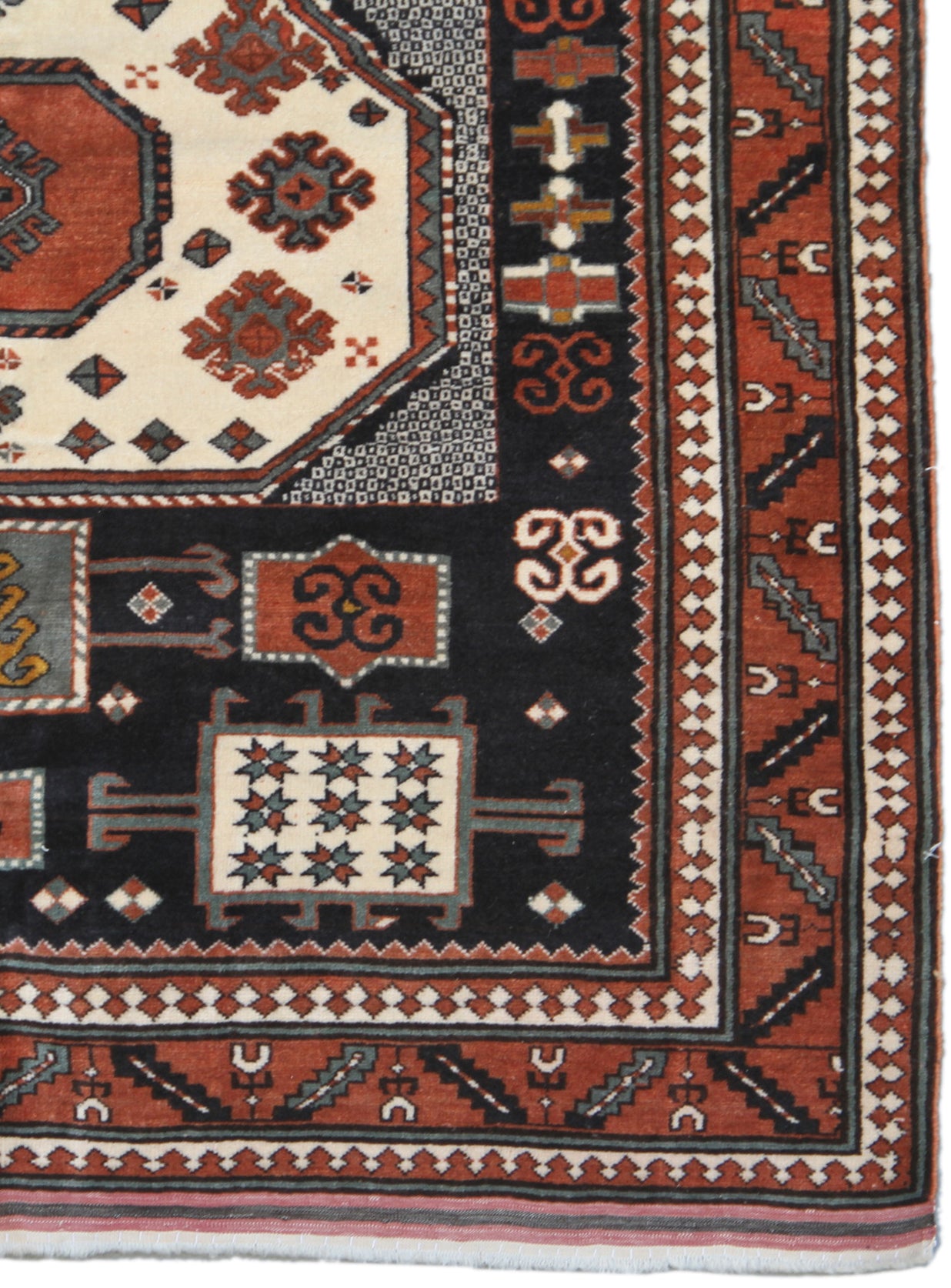 4'x4' Square Fine Quality Wool Western Afghanistan Karachoff Design Rug