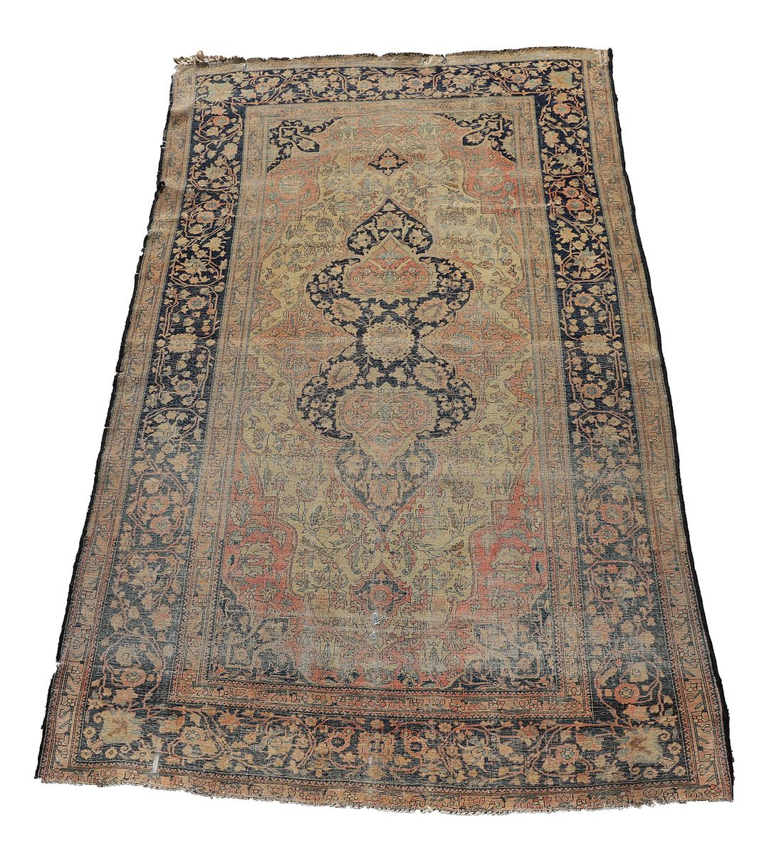 4'x7' Antique Persian Rug | Antique Kashan Muhtashim Rug