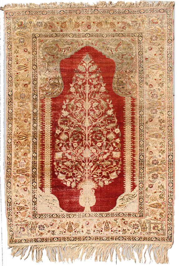 5'x7' Antique Turkish Silk Rug