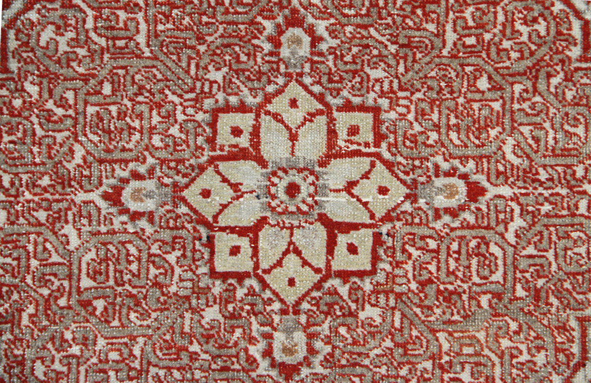 4'x6' Antique Red Persian Tabriz Medalion Rug