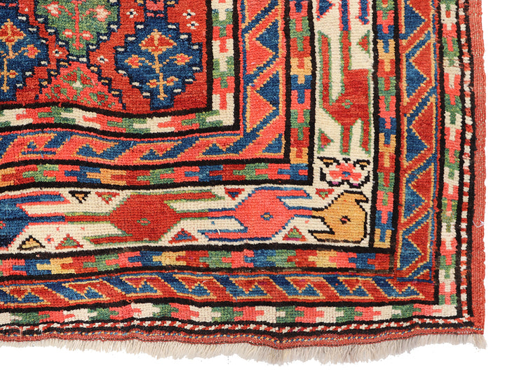 5'x13' Persian Kurdish Tribal Geometric Rug | Hand-Knotted Wool | Women Weavers