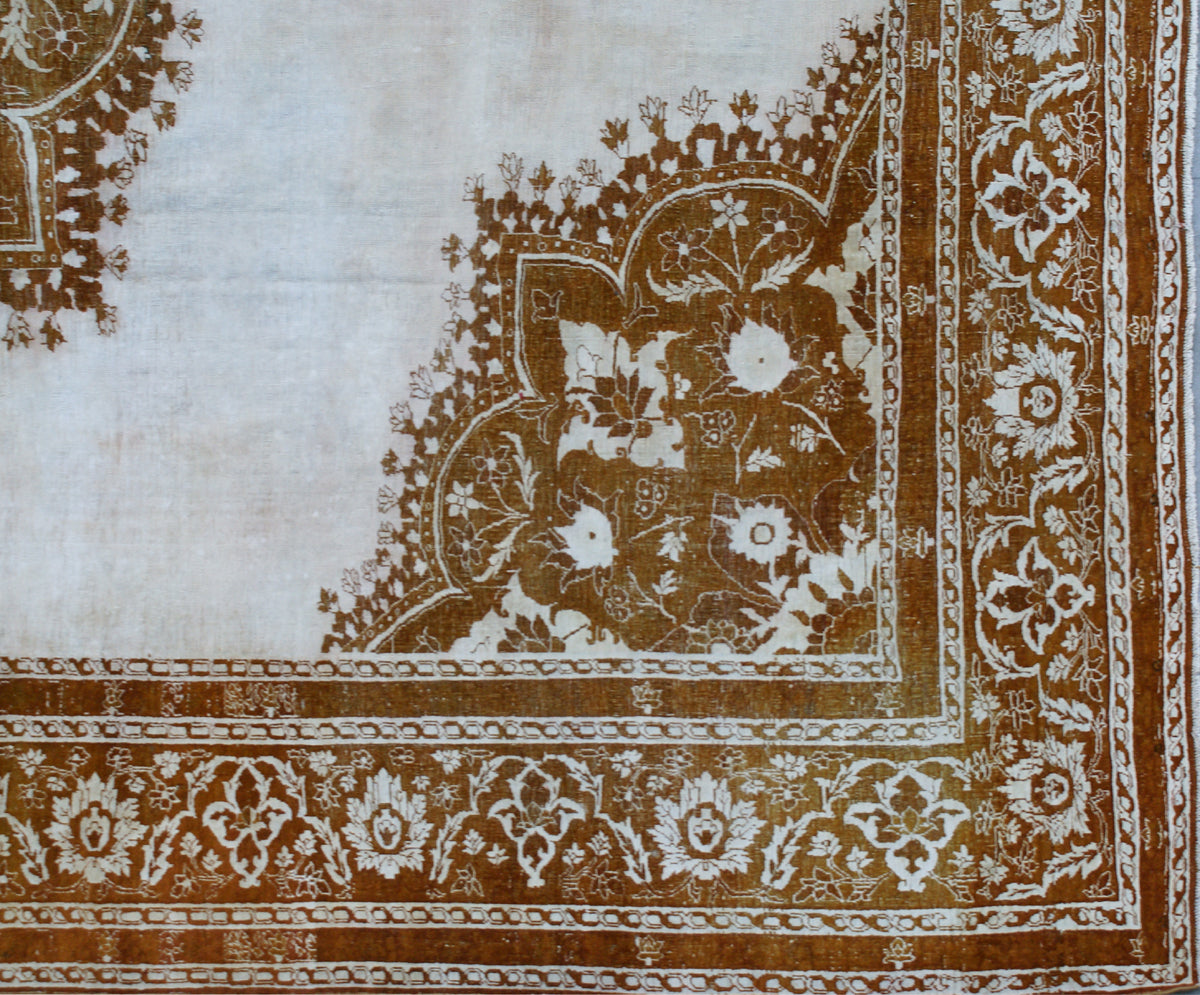 12'x14' Cotton Wool Antique Semi-antique Tabriz Rug