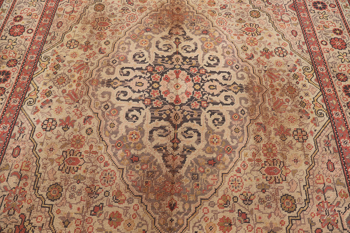 11'x15' 1940s European Hand-knotted Rug | Persian Floral Rug