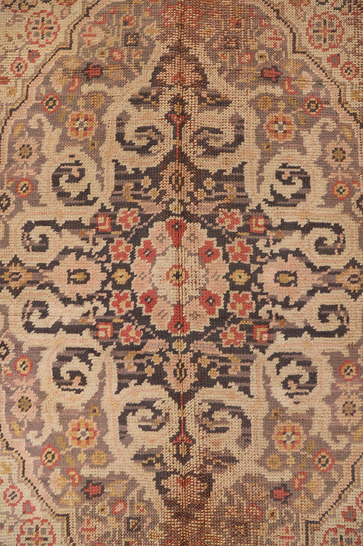 11'x15' 1940s European Hand-knotted Rug | Persian Floral Rug