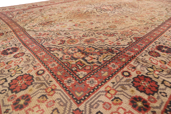 11'x15' 1940s European Hand-knotted Rug | Persian Floral Rug