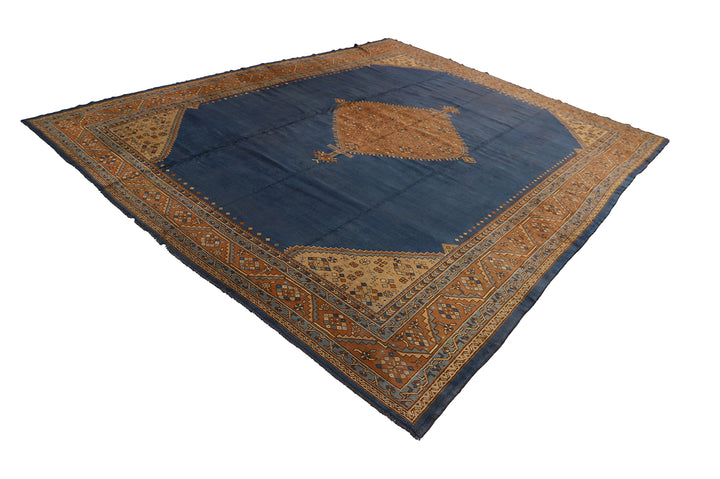 11'x14' Vintage Donegal Medallion Rug – Hand-Knotted Wool