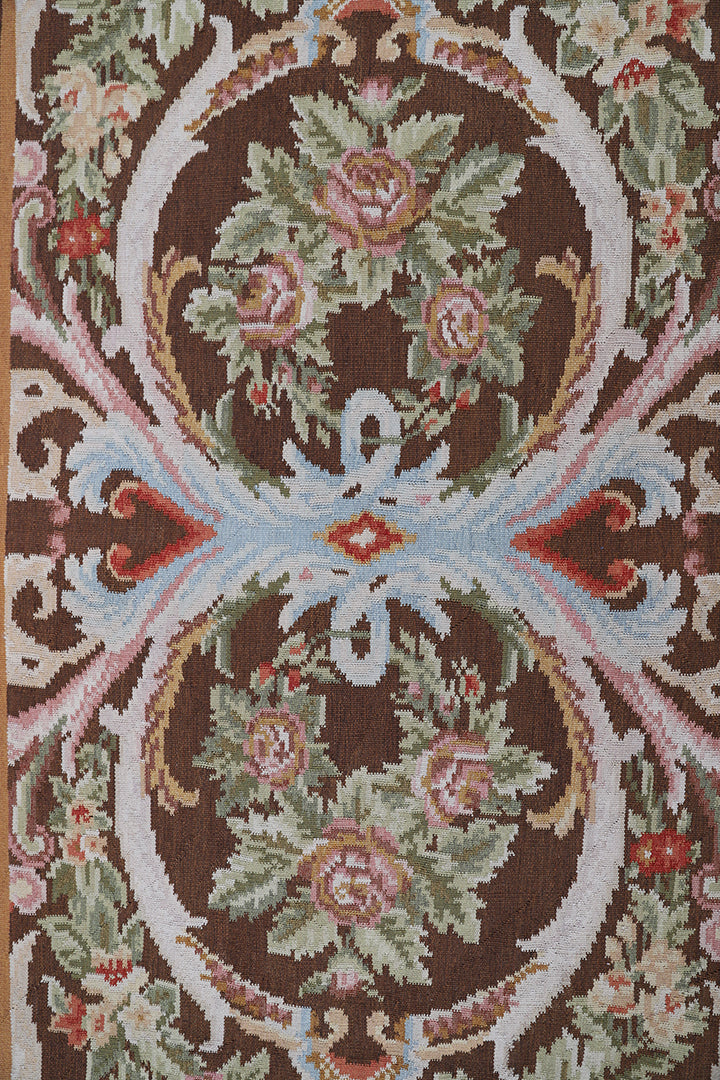 3'x13' Wool Runner Rug | Floral & Contemporary Kilim Runner Rug