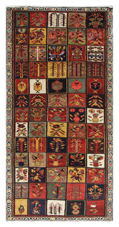 3'x6' Antique Semi-Antique Persian Bakhtiari Rug