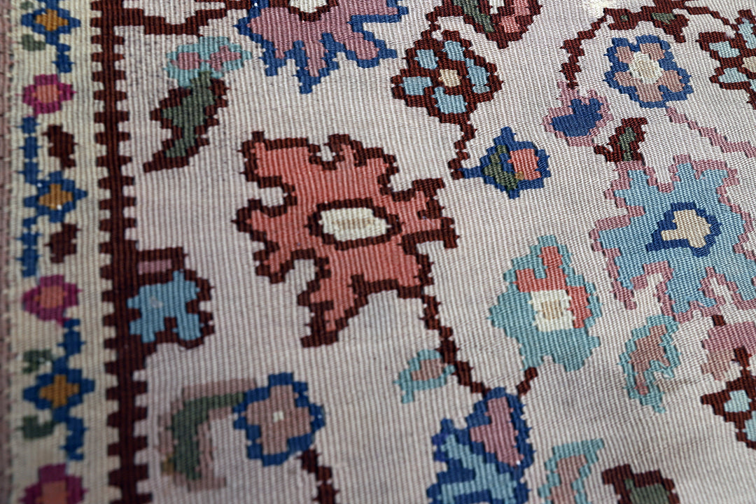 8'x5' Vintage Turkish Kilim | Hand-Woven Geometric Tribal Rug