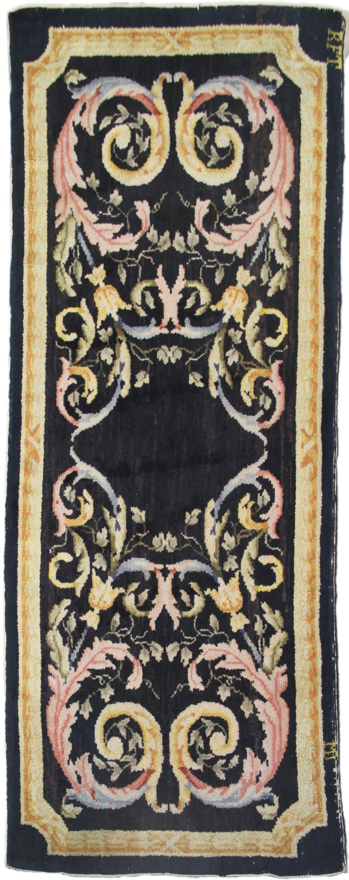 11'x4' Antique French Savonnerie Rug | Runner Rug