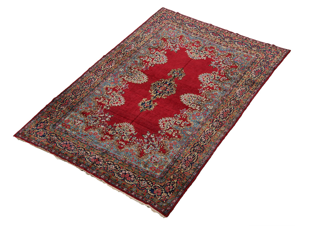 7'x11' Persian Floral Kerman Rug – Wool | Hand-Knotted in Persia