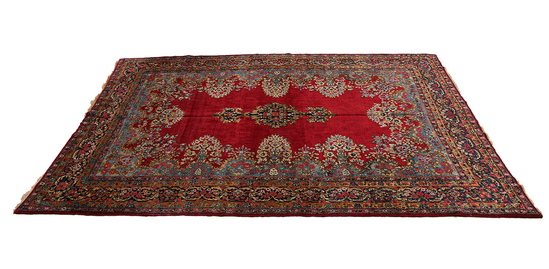 7'x11' Persian Floral Kerman Rug – Wool | Hand-Knotted in Persia