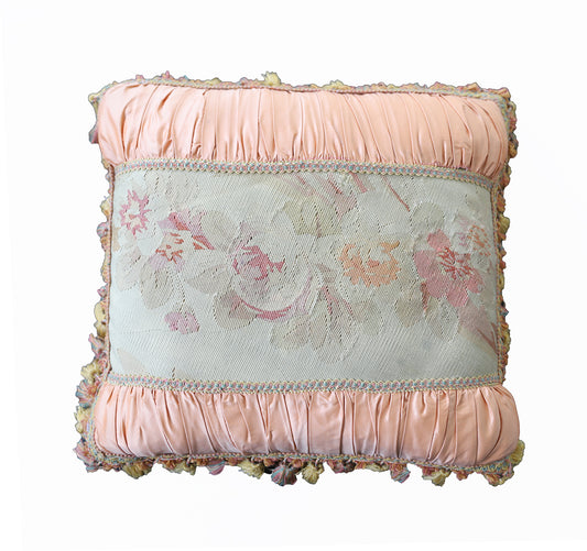 16"x18" Pink and Cream French Aubusson Pillow Case