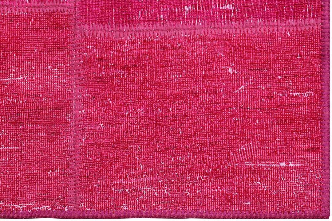 6'x10' Afghan Rug | Ariana Hot Pink Patchwork Rug