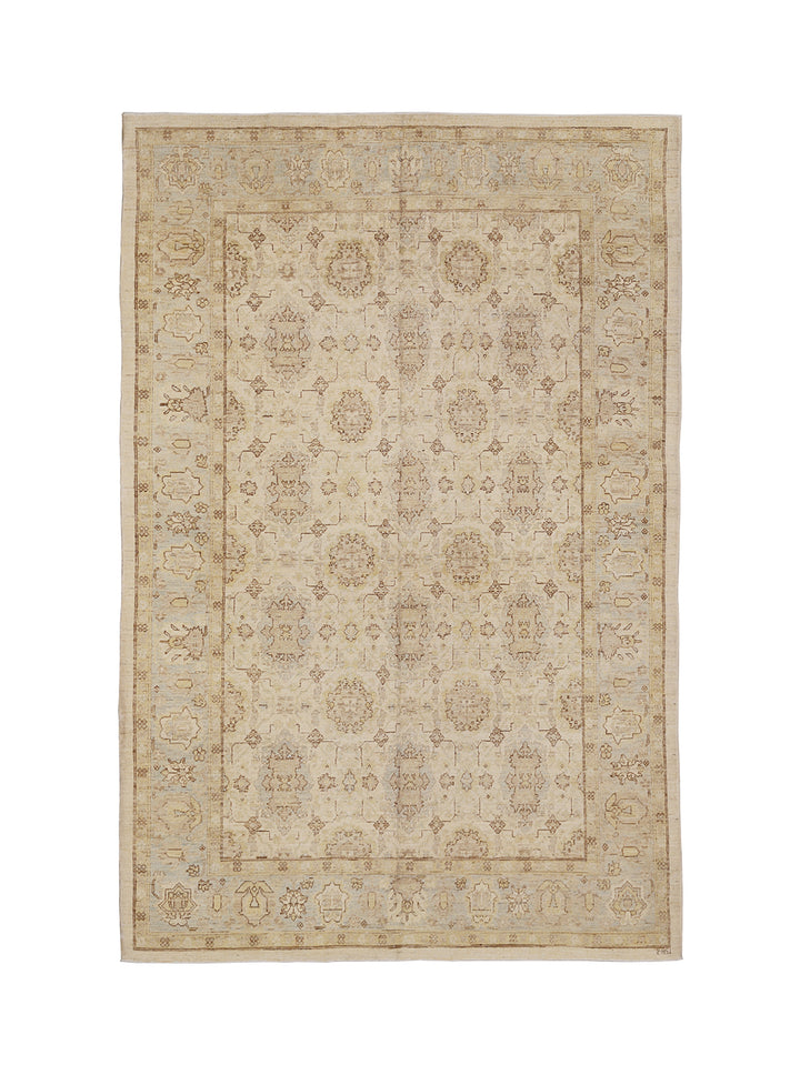 6'x10' Hand-Knotted Afghan Wool Rug | Agra Design in Soft Tones