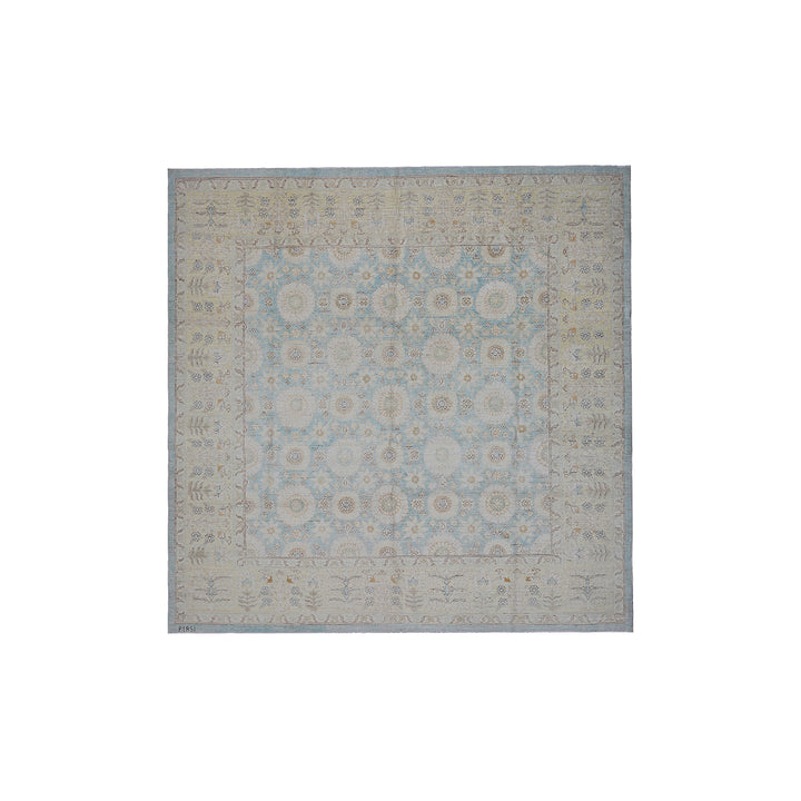 6'x6' Ariana Blue Square Tabriz Design Traditional Rug