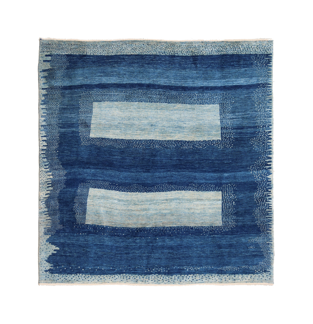 6'x6' Persian Rug | Gabbeh | Shiraz | Blue Rug