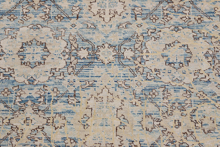 6x8 Ariana Agra Blue and Ivory Traditional Rug