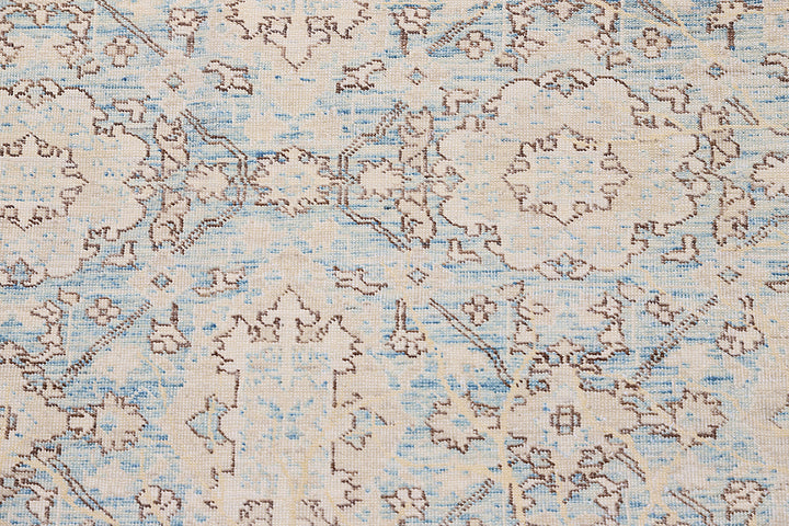 6x8 Ariana Agra Blue and Ivory Traditional Rug