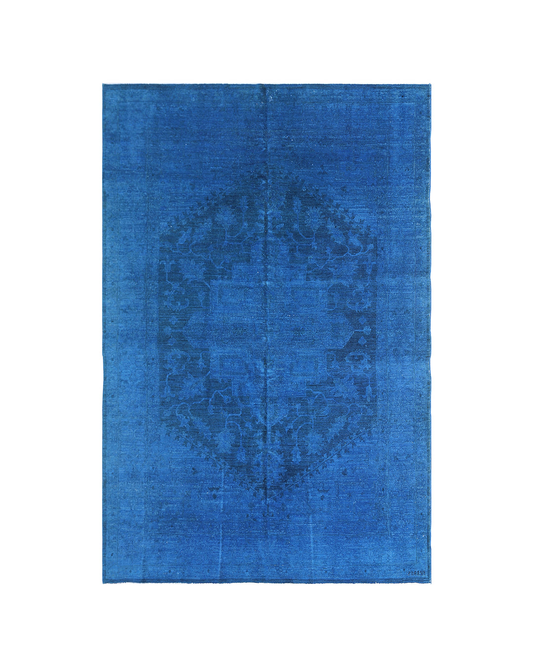 6'x8' Hand-Knotted Afghan Overdyed Rug | Blue Persian Design | Ariana Rugs