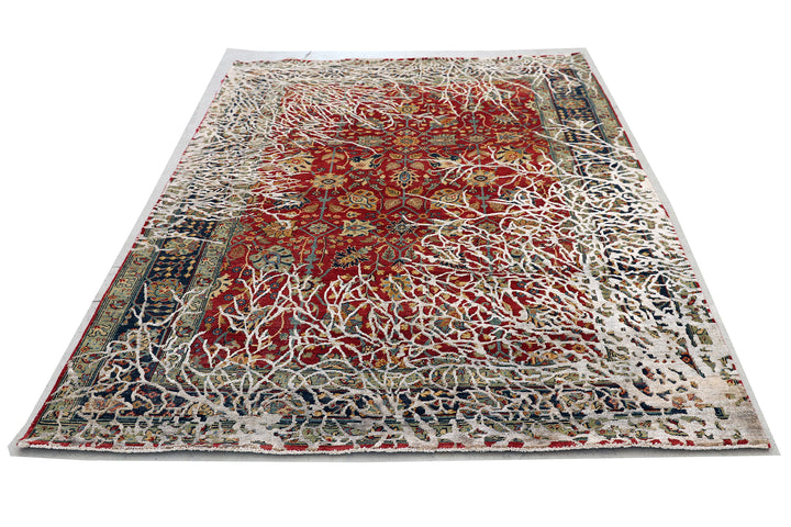 6'x8' Hand-knotted Rug | Wool Rug | Contemporary Area Rug
