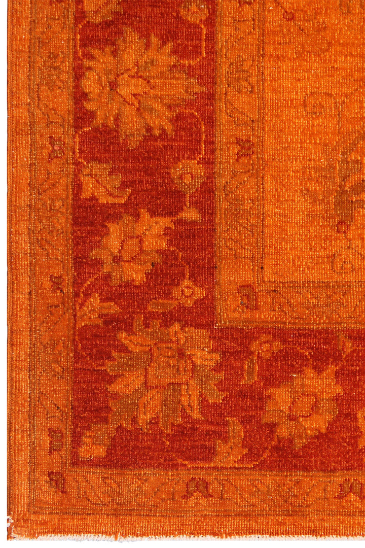 6'x8' Orange Persian Design Ariana Overdyed Rug