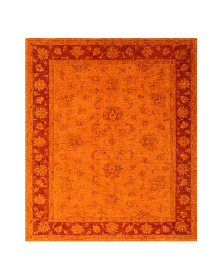 6'x8' Orange Persian Design Ariana Overdyed Rug