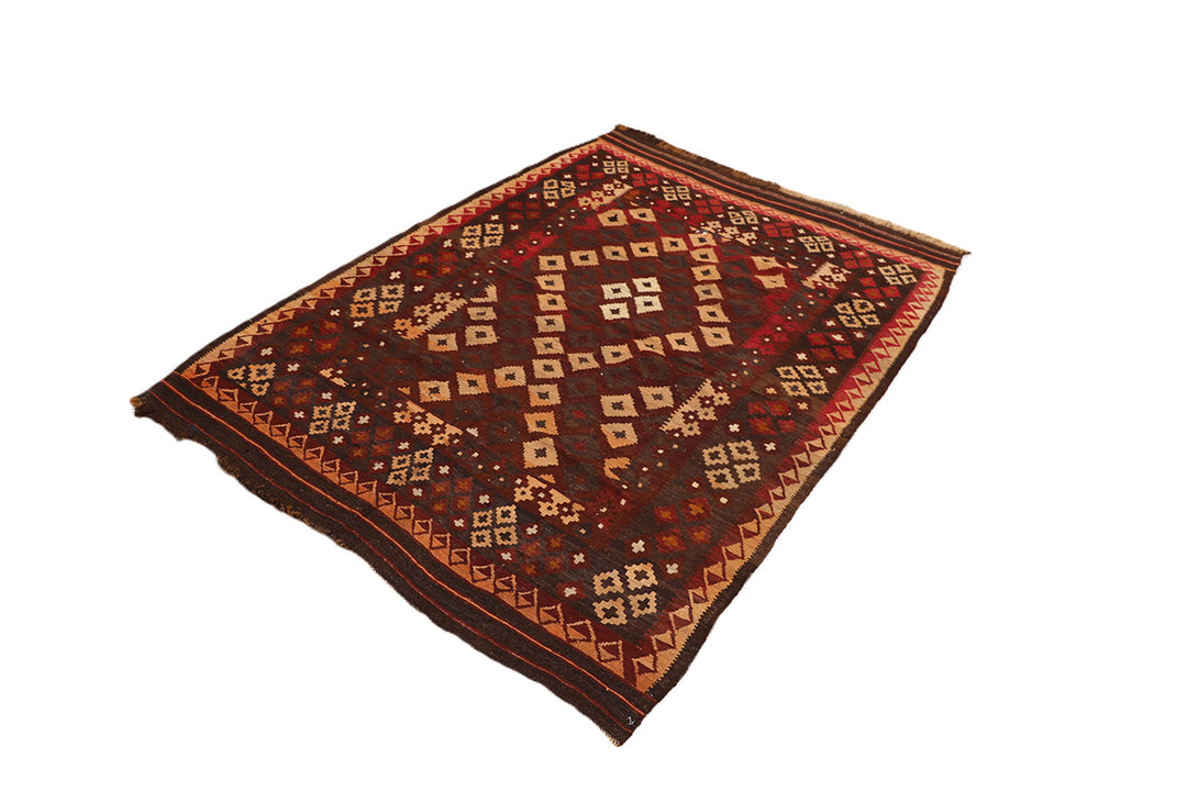 Decorative rug with geometric pattern on a white background
