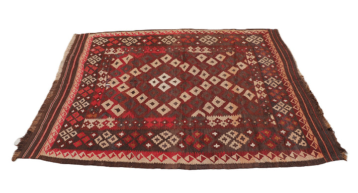 6'x8' Vintage Afghan Maimana Kilim