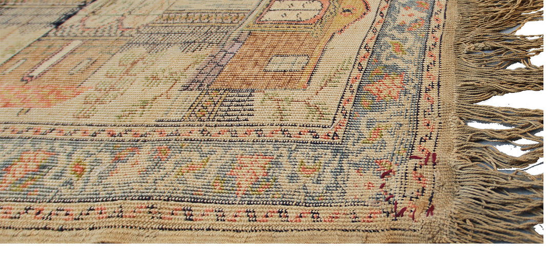 6'x9' Antique Turkish Silk Rug | Unusual Turkish Pictural Rug