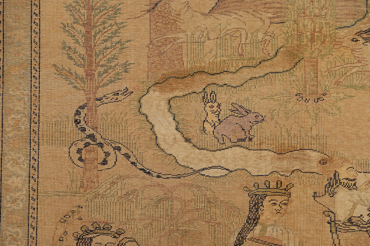 6'x9' Antique Turkish Silk Rug | Unusual Turkish Pictural Rug