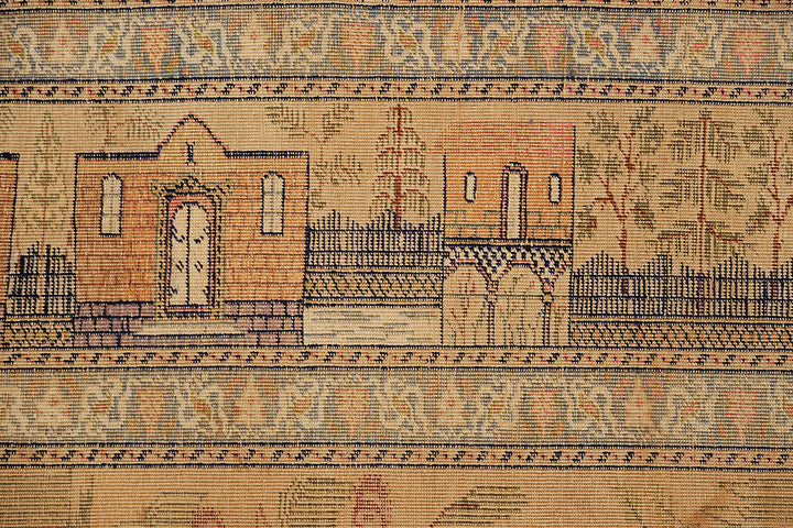 6'x9' Antique Turkish Silk Rug | Unusual Turkish Pictural Rug