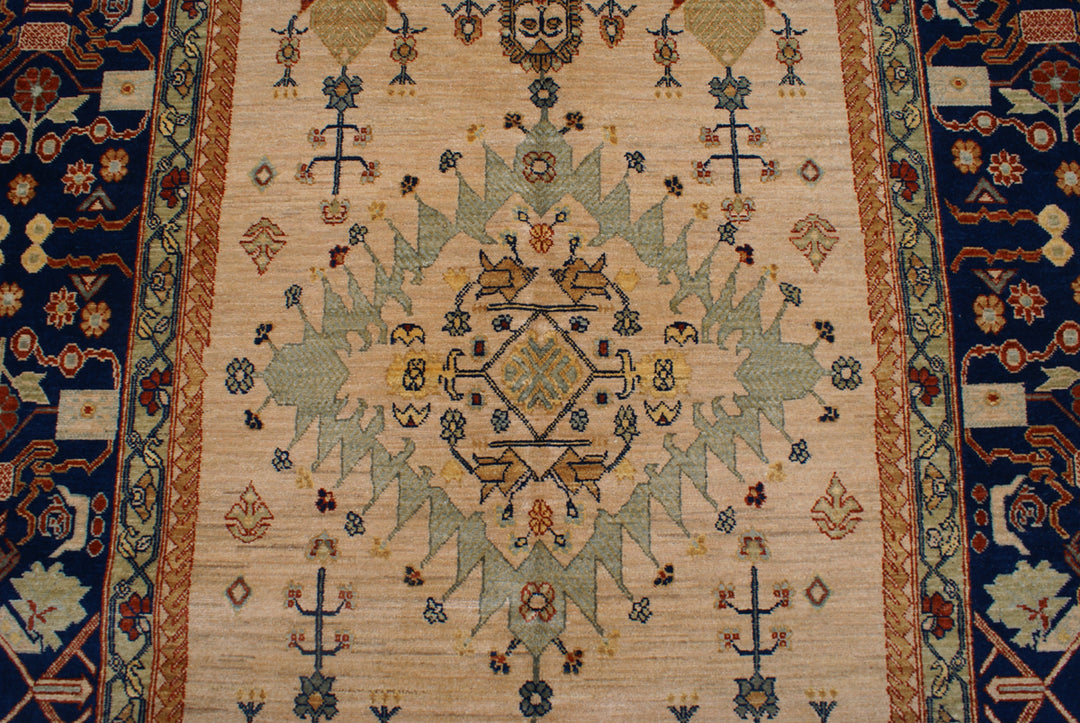 6x9 Ariana Farahan Navy and Ivory Traditional Rug