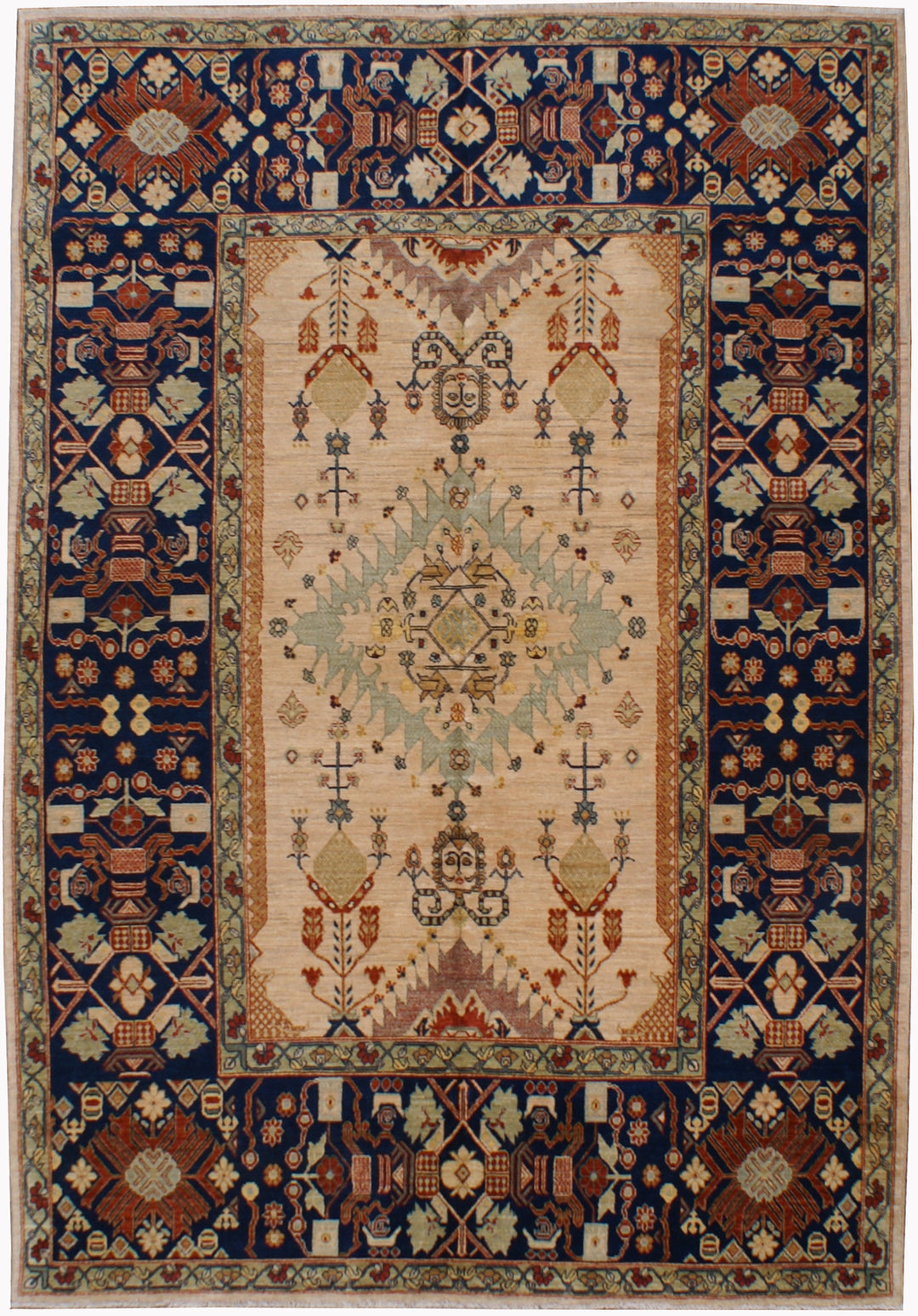 6x9 Ariana Farahan Navy and Ivory Traditional Rug