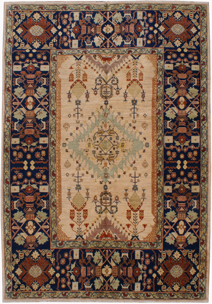 6x9 Ariana Farahan Navy and Ivory Traditional Rug