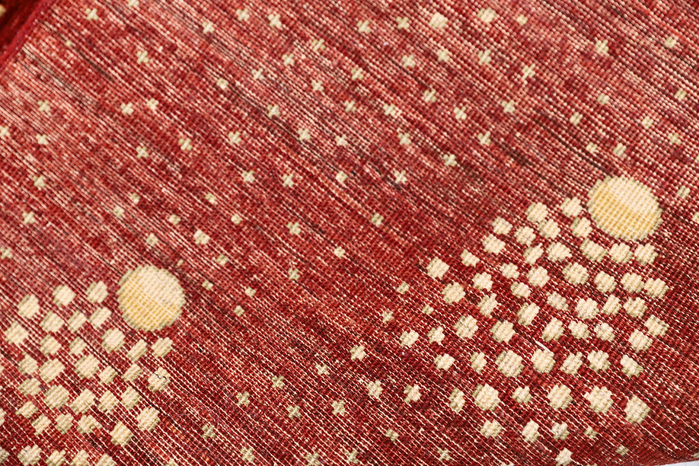 6'x9' Red Wool Rug | Shooting Star | Hand-knotted Rug