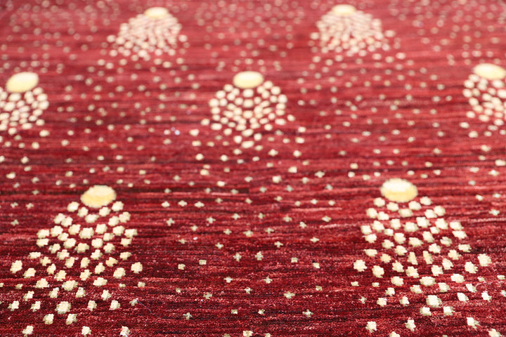 6'x9' Red Wool Rug | Shooting Star | Hand-knotted Rug