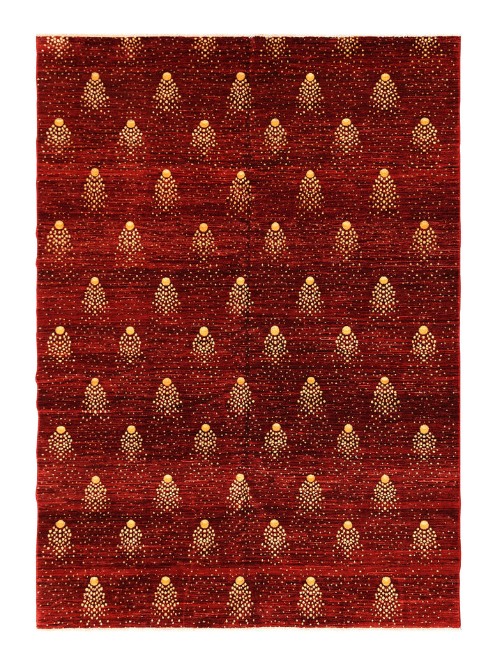 6'x9' Red Wool Rug | Shooting Star | Hand-knotted Rug