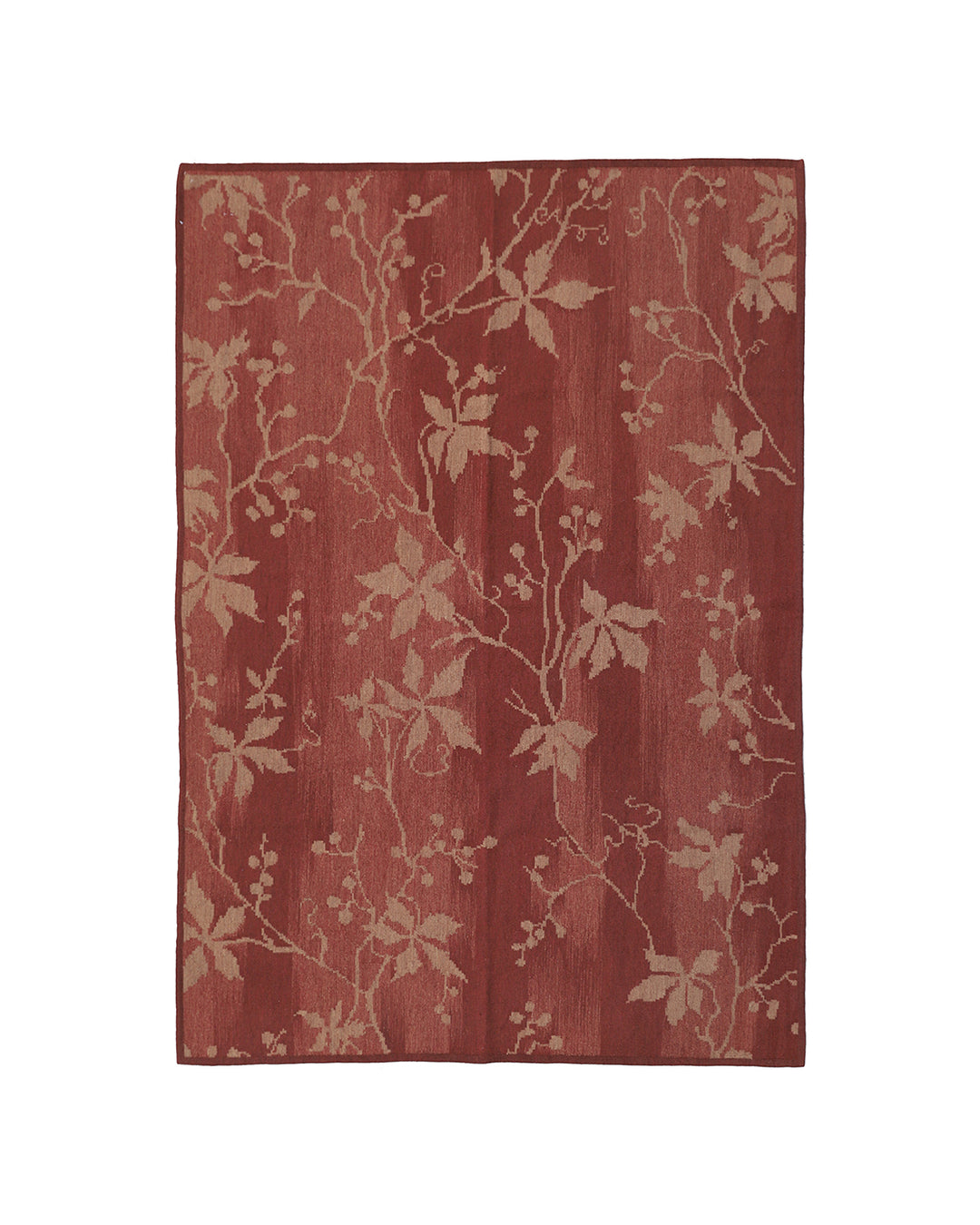 6'x9' Contemporary Kilim Rug | Terracotta | Floral Aubusson Rug