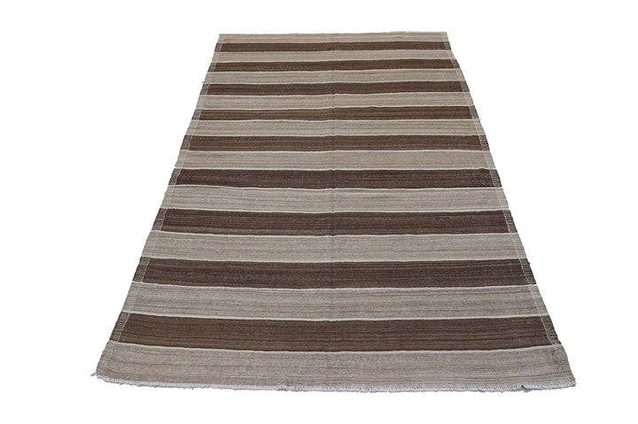 6'x9' Modern Tribal Kilim Rug – Handwoven | Organic Wool | Thin Flatweave